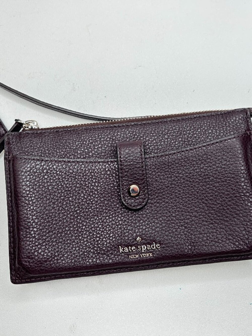 KATE SPADE New York Jackson Small Tab Crossbody Deep Brown Pebbled Leather